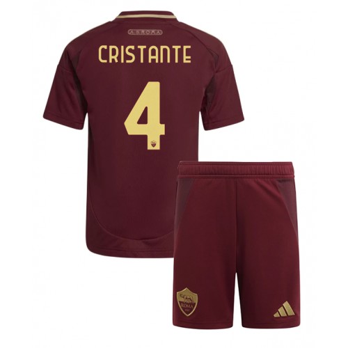 Dres AS Roma Bryan Cristante #4 Domaci za djecu 2024-25 Kratak Rukav (+ kratke hlače)